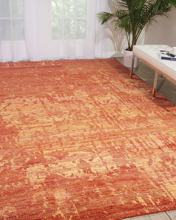 Nourison Silk Shadows Sha10 Area Rug, 2'3 X 8' In Flame