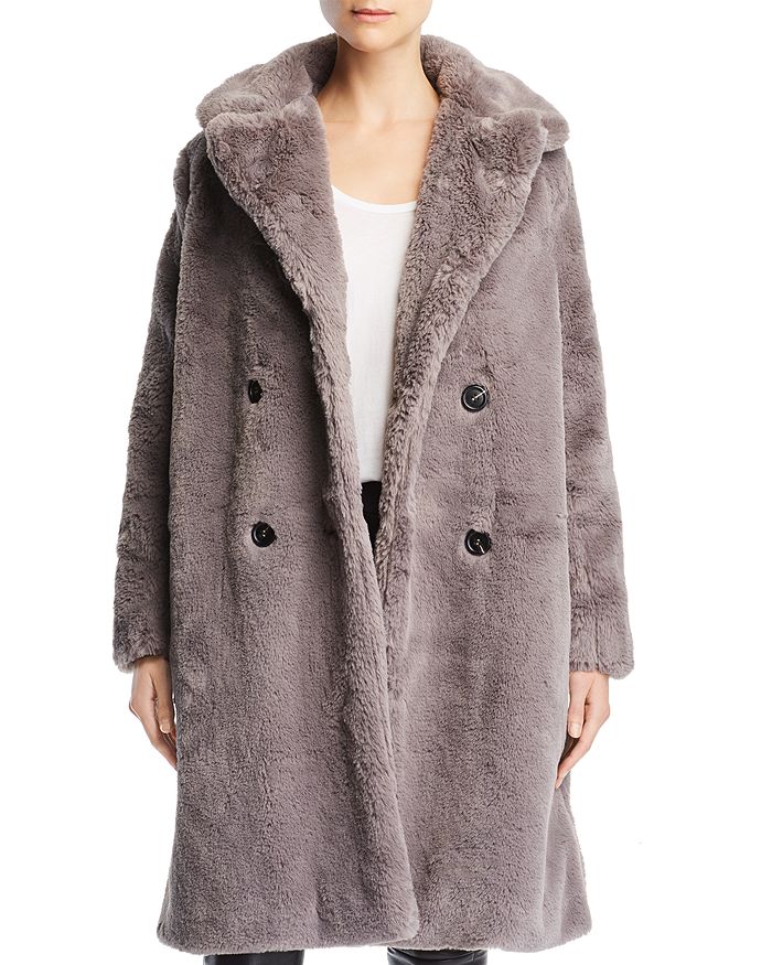 FRENCH CONNECTION - Annie Double-Breasted Faux-Fur Coat