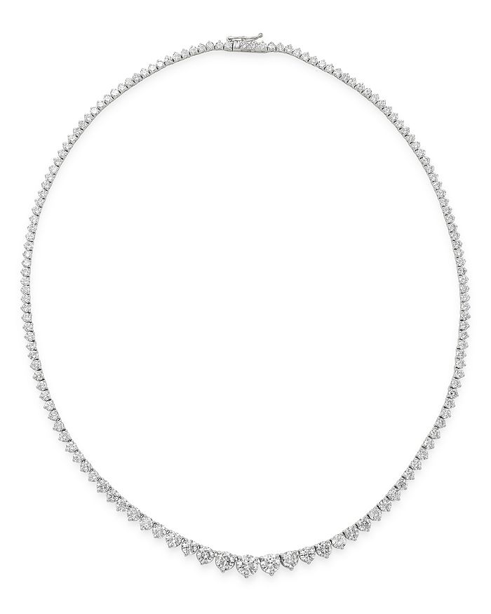 Shop Bloomingdale's Diamond Graduated Tennis Necklace In 14k White Gold, 15.0 Ct. T.w. - 100% Exclusive