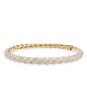 David Yurman - Stax Twist Bracelet with Diamonds in 18K Yellow Gold 