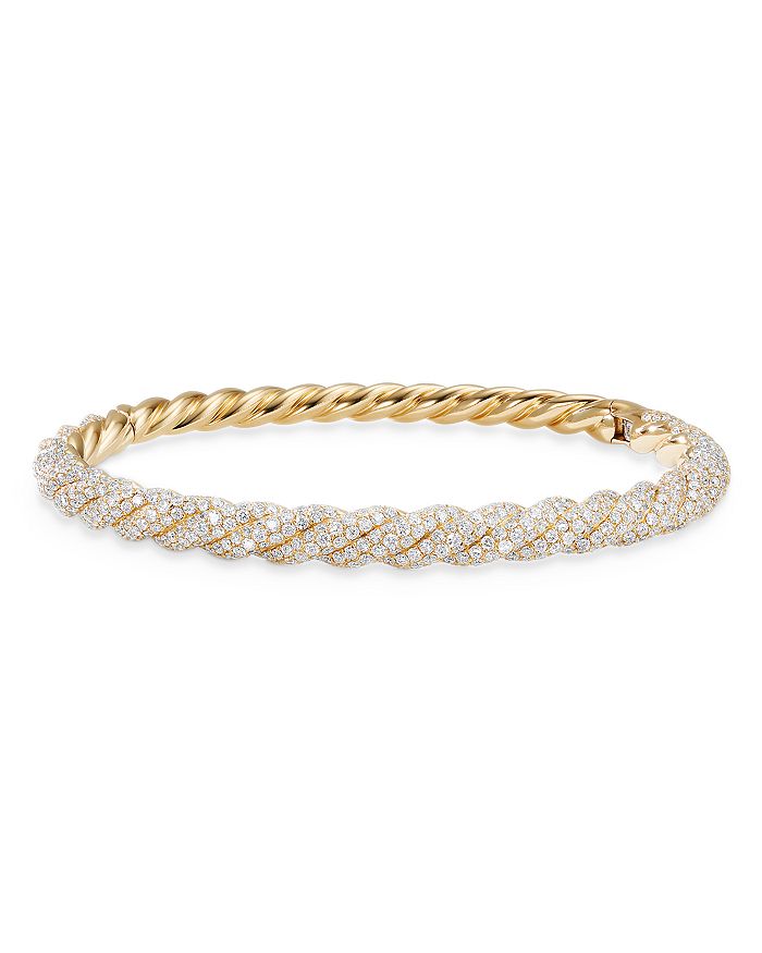 David Yurman - Stax Twist Bracelet with Diamonds in 18K Yellow Gold