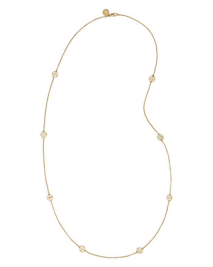 Tory Burch Circle Logo Station Necklace 30