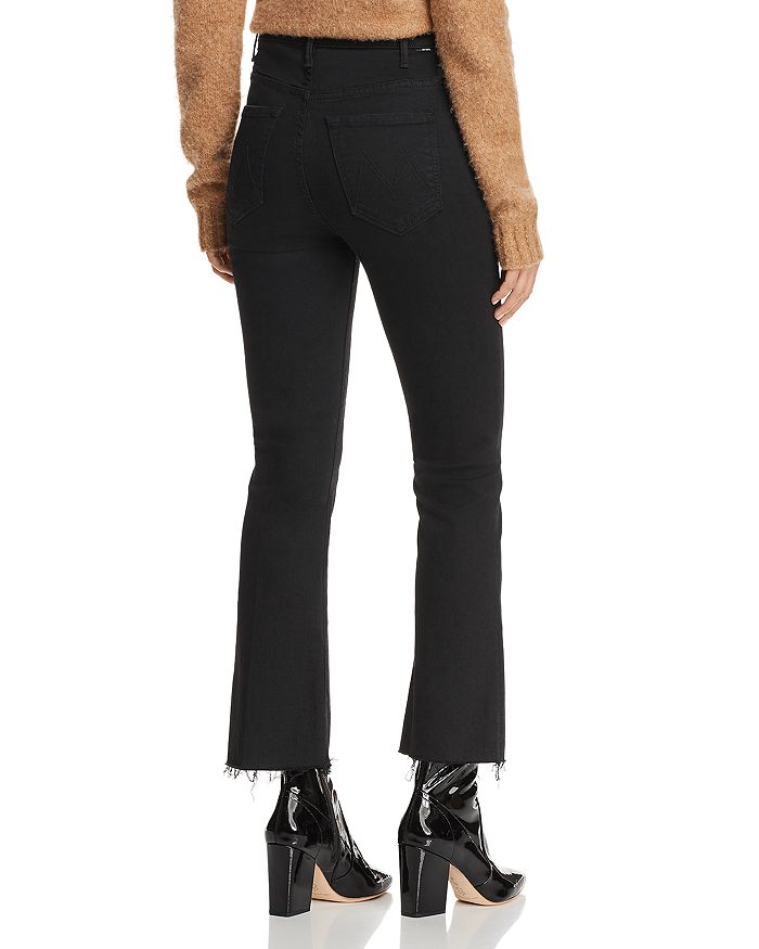 Shop Mother The Hustler High Rise Frayed Flare Leg Ankle Jeans In Not Guilty