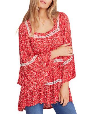 Free People Ruffle offers Floral Print Tunic Top(Size Small)