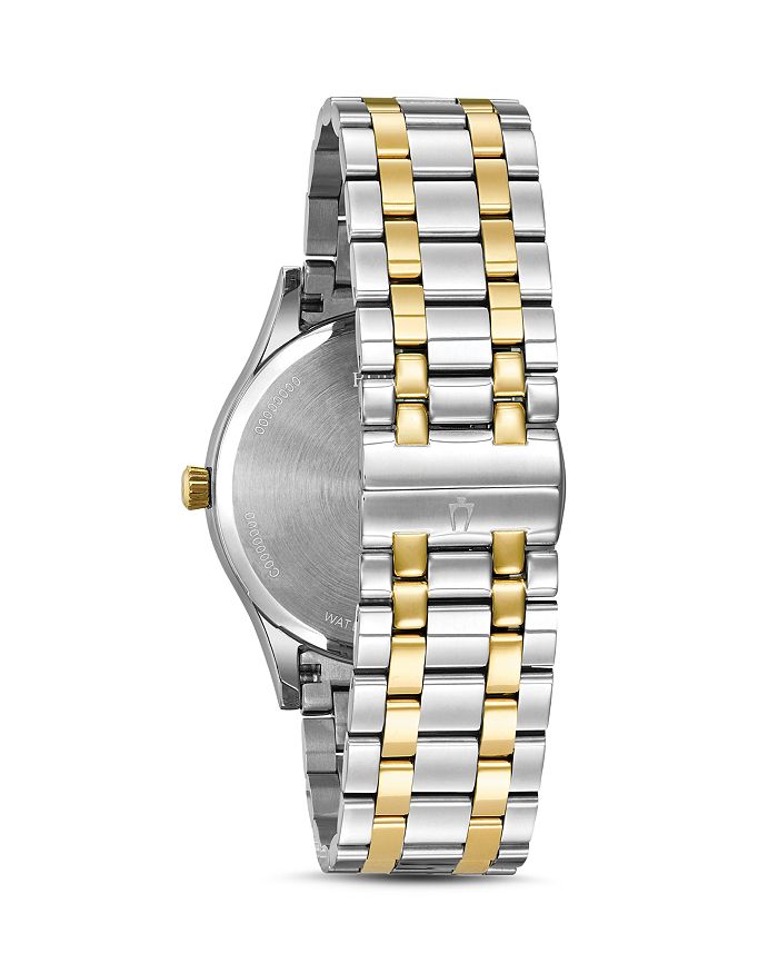 Shop Bulova Two-tone Diamonds Watch, 40mm In Blue/gold