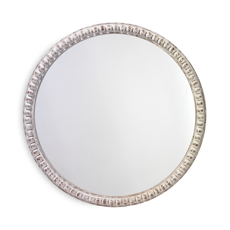 Jamie Young Audrey Beaded Mirror In White Wood