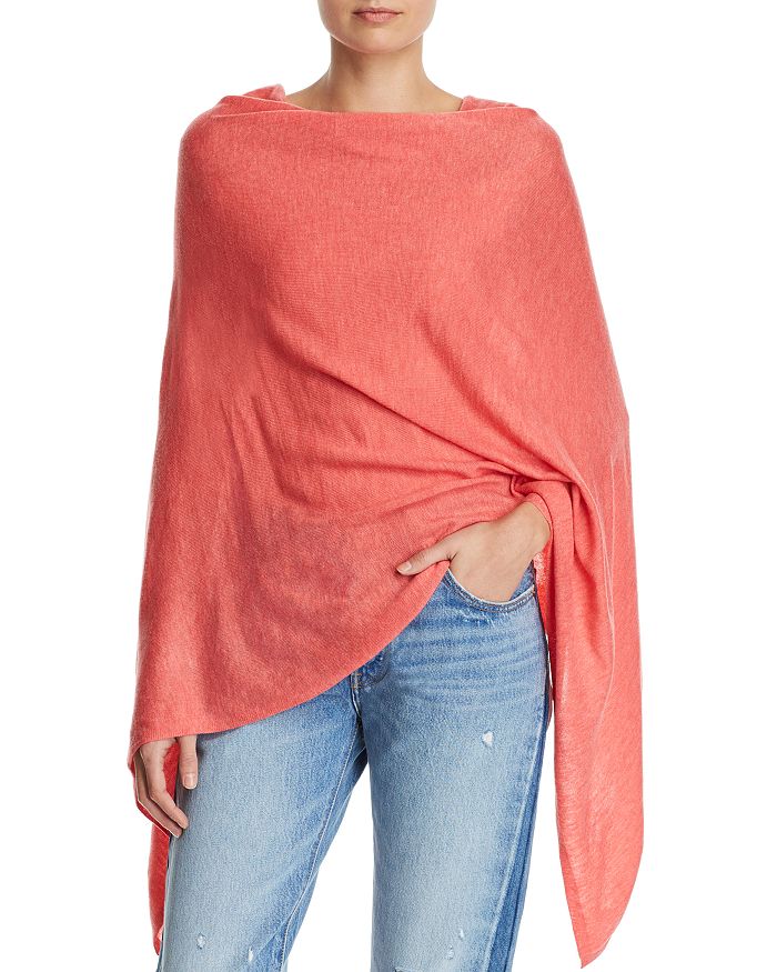 Echo Luxe Asymmetric Poncho In Indian Rose