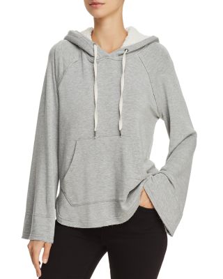 bell sleeve hooded sweatshirt