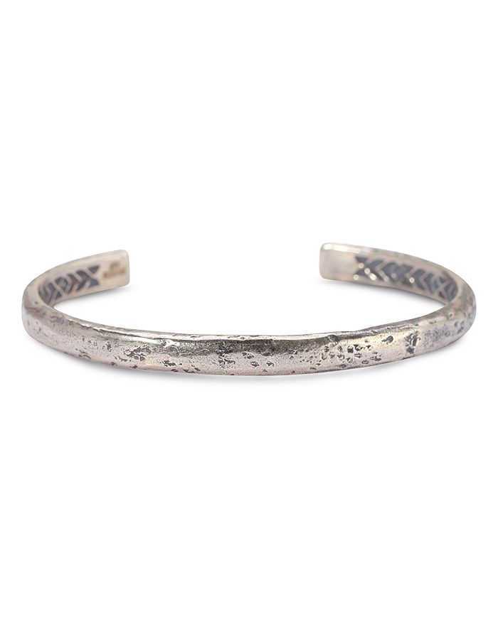 JOHN VARVATOS STERLING SILVER SMALL DISTRESSED CUFF,JVBSL0138-NS
