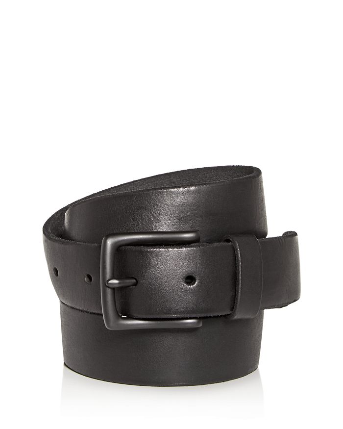 Shop Allsaints Men's Leather Belt In Black