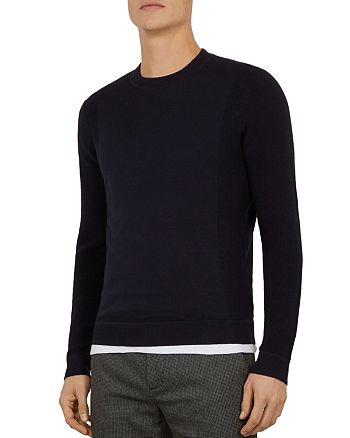 Ted Baker Trull Textured-Sleeve Crewneck Sweater | Bloomingdale's