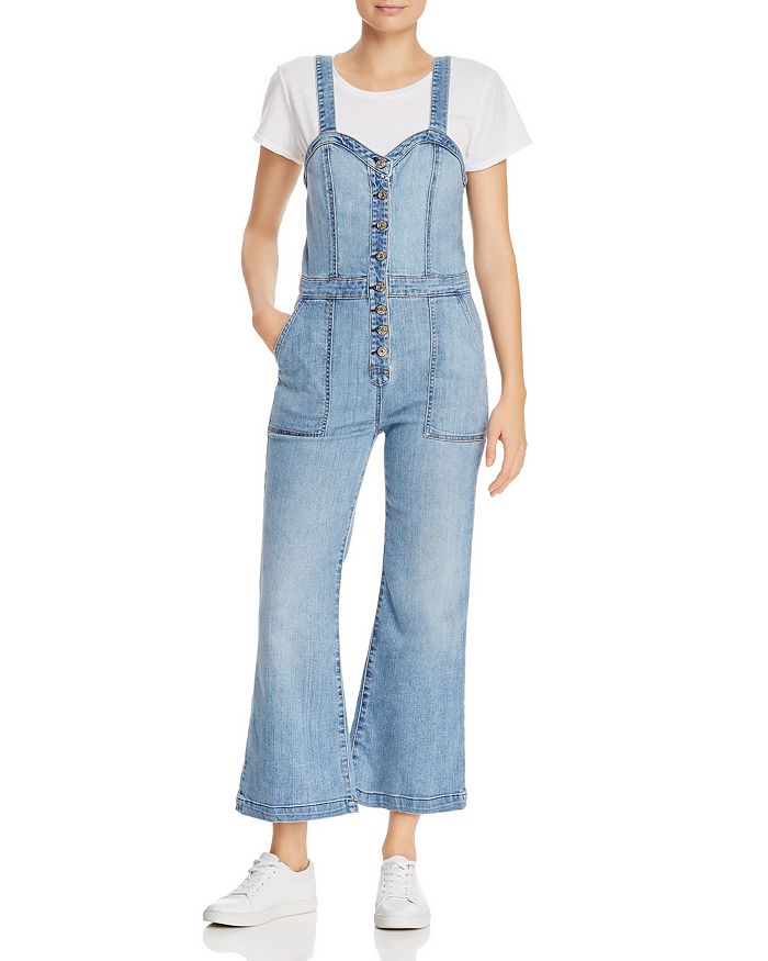 7 FOR ALL MANKIND BUSTIER-STYLE DENIM JUMPSUIT IN WHITNEY,AU7235991A