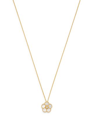 18K Yellow Gold Daisy Mother-of-Pearl & Diamond Pendant Necklace, 16" - Exclusive