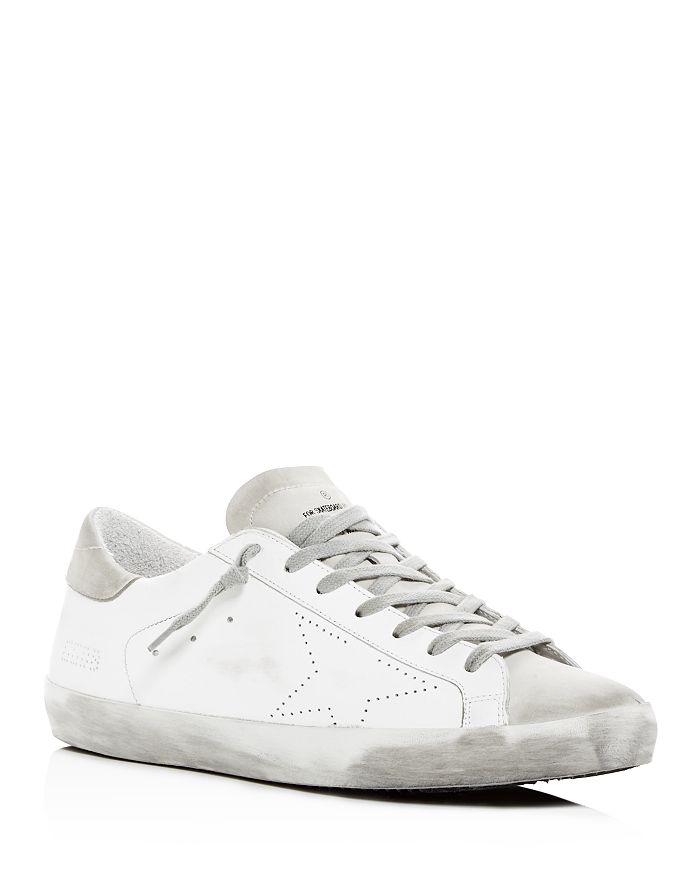 Golden Goose Unisex Superstar Distressed Leather Low-top Trainers In White