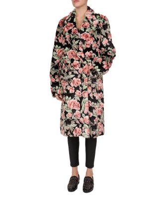 flower fur coat