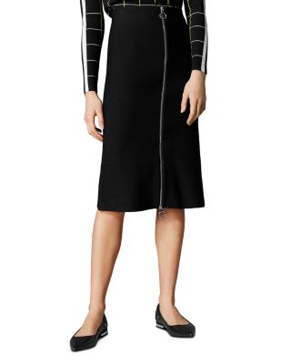 front zip midi skirt