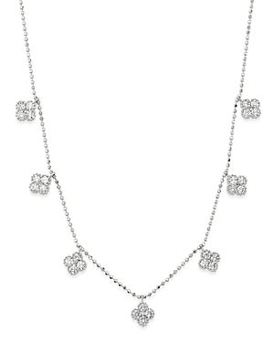 Bloomingdale's Diamond Clover Station Necklace in 14K White Gold, 1.0 ct. t.w. - 100% Exclusive