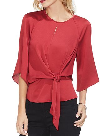 Vince Camuto Satin Tie Front Blouse Bloomingdale S