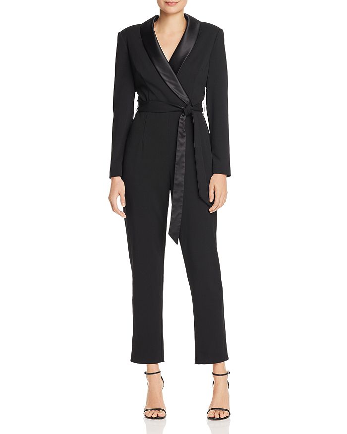 Adrianna Papell Faux-Wrap Crepe Jumpsuit | Bloomingdale's