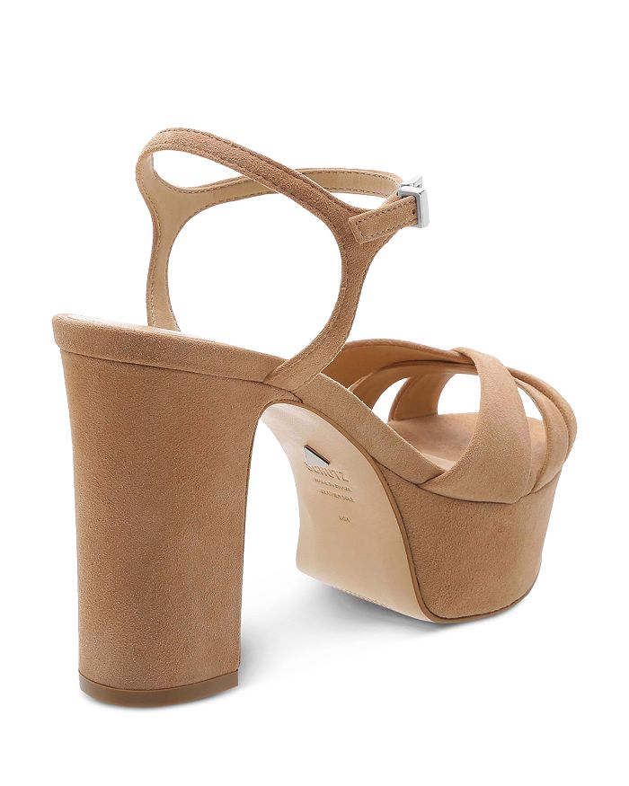 Shop Schutz Women's Keefa High-heel Platform Sandals In Honey Beige Suede