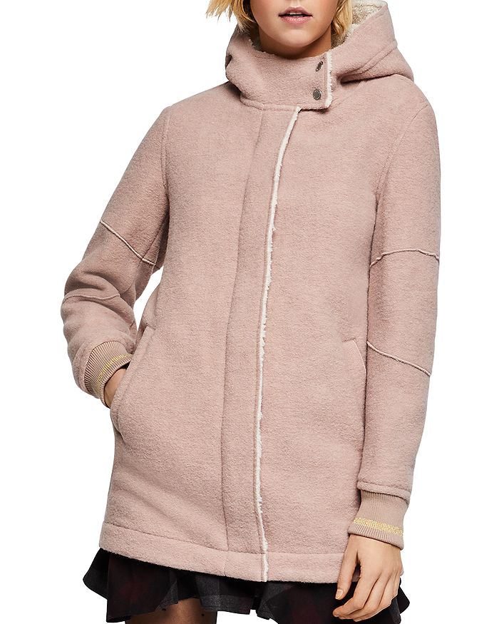 Bcbgeneration faux fur trim hooded quilted jacket hotsell