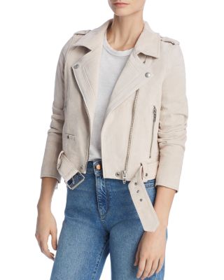 white suede biker jacket