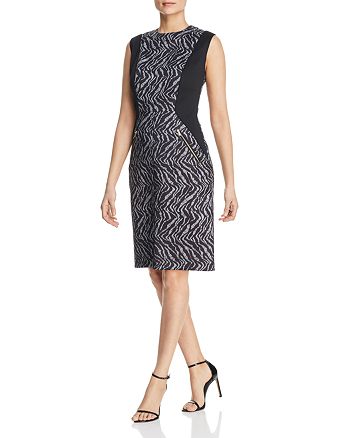 Donna Karan Zebra Paneled Scuba Dress | Bloomingdale's
