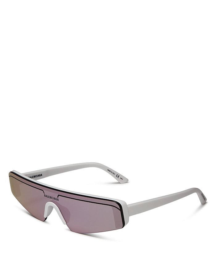 Balenciaga Women's Rimless Mask Sunglasses, 99mm In White/silver Mirror