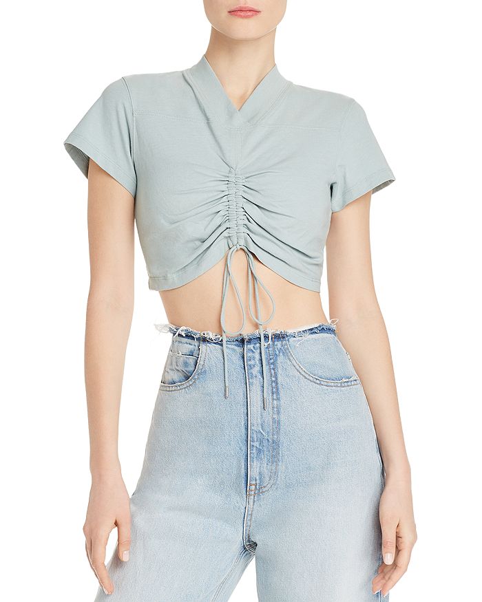 ALEXANDER WANG T ALEXANDERWANG.T RUCHED-FRONT CROPPED TEE,4C191080