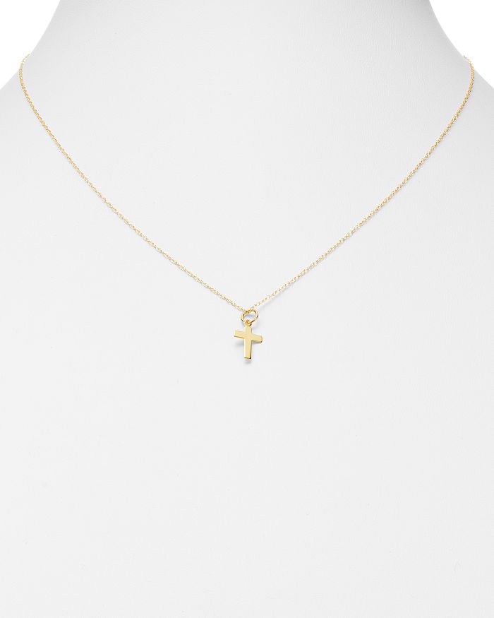 Shop Moon & Meadow 14k Yellow Gold Cross Pendant Necklace, 16-18
