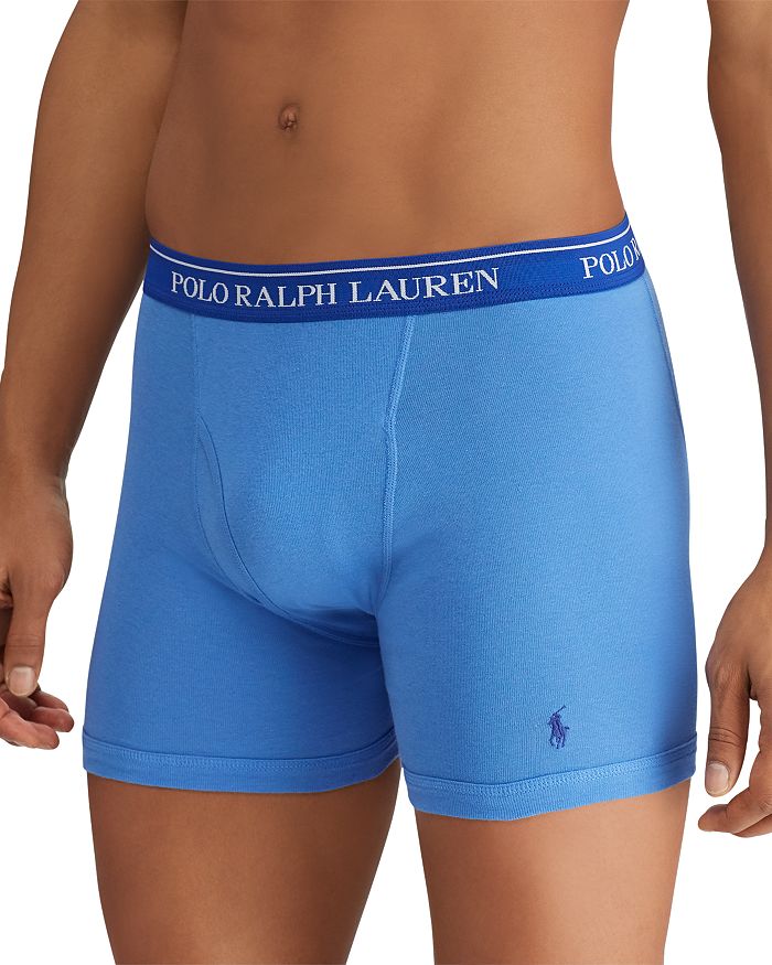 Shop Polo Ralph Lauren Boxer Briefs, Pack Of 3 In Blue Multi