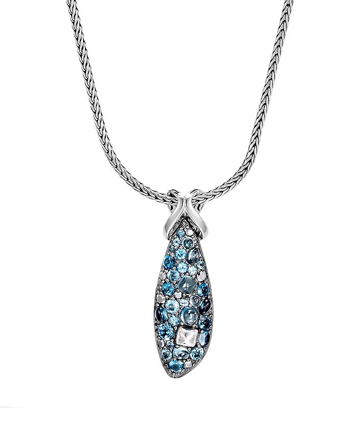JOHN HARDY STERLING SILVER CLASSIC CHAIN PENDANT NECKLACE WITH MULTI-GEMSTONES, 20,BS903564MBTSCCX16-20