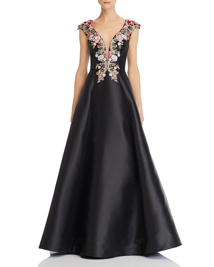 Basix embellished discount silk ball gown