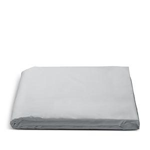 Matouk Luca Hemstitch Percale Fitted Sheet, California King In Silver