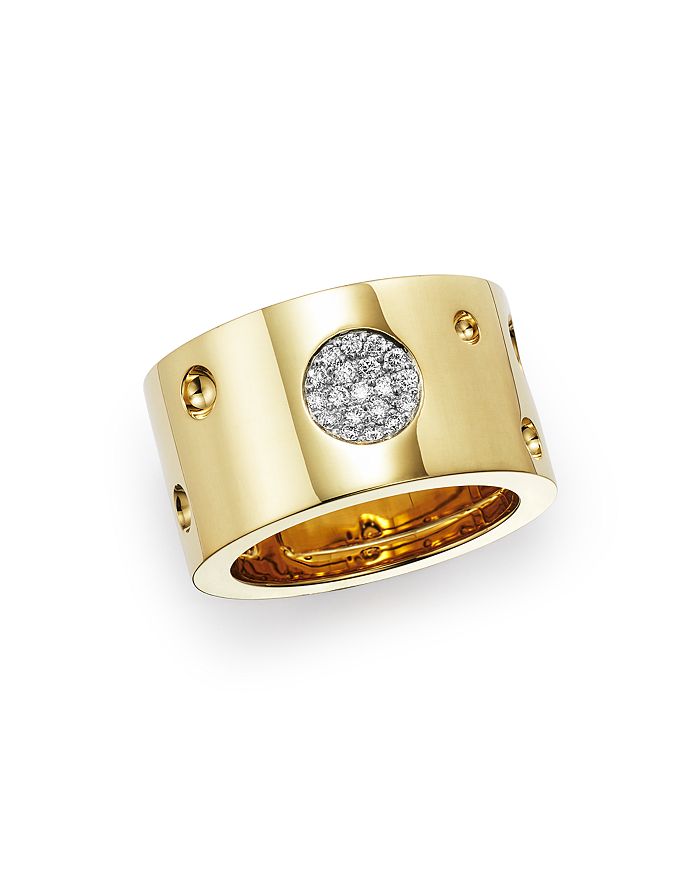 Roberto Coin 18k Yellow Gold Pois Moi Luna Ring In White/gold