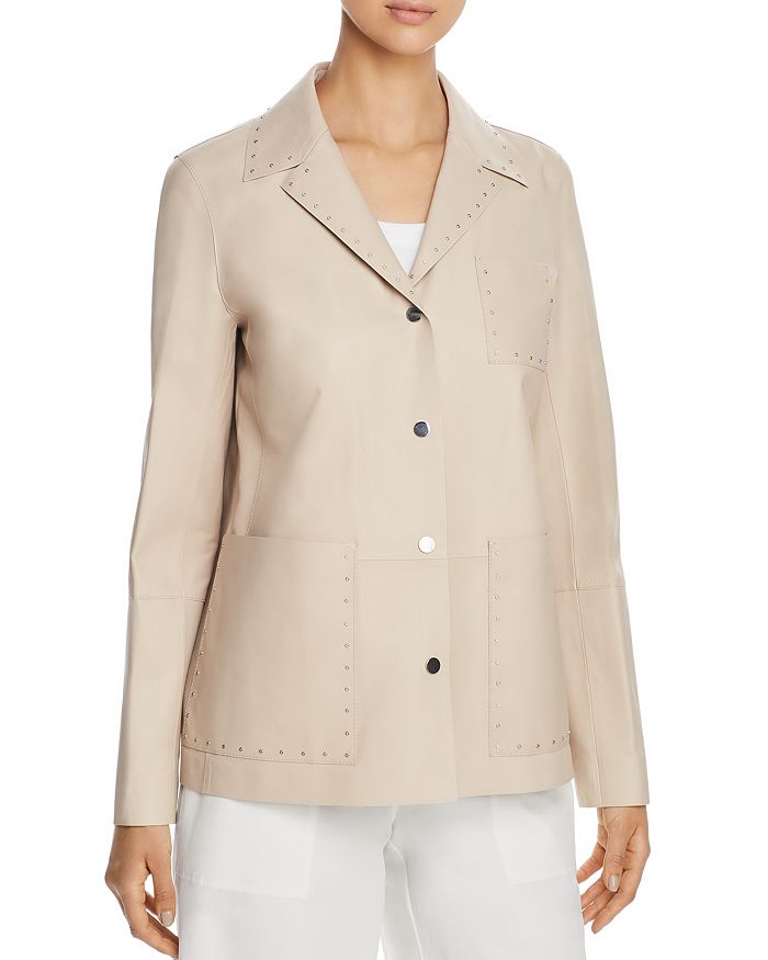 Lafayette 148 New York Jolisa Studded Leather Jacket | Bloomingdale's