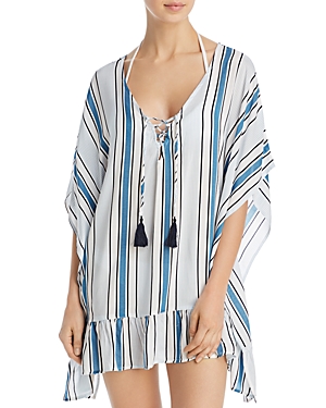 Surf Gypsy Ruffled Lace-Up Swim Cover-Up