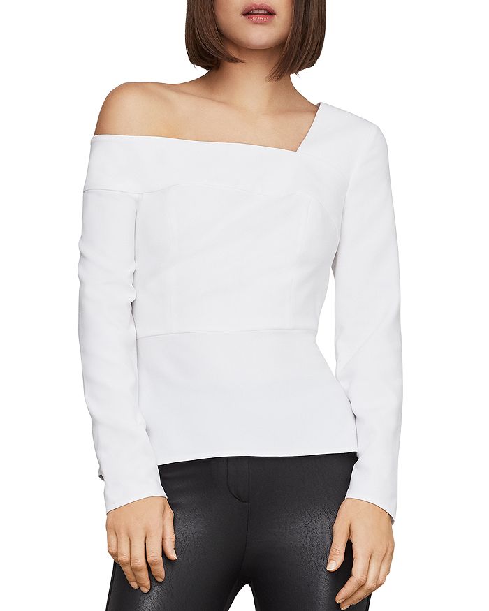 Bcbg cold shoulder peplum top outlet