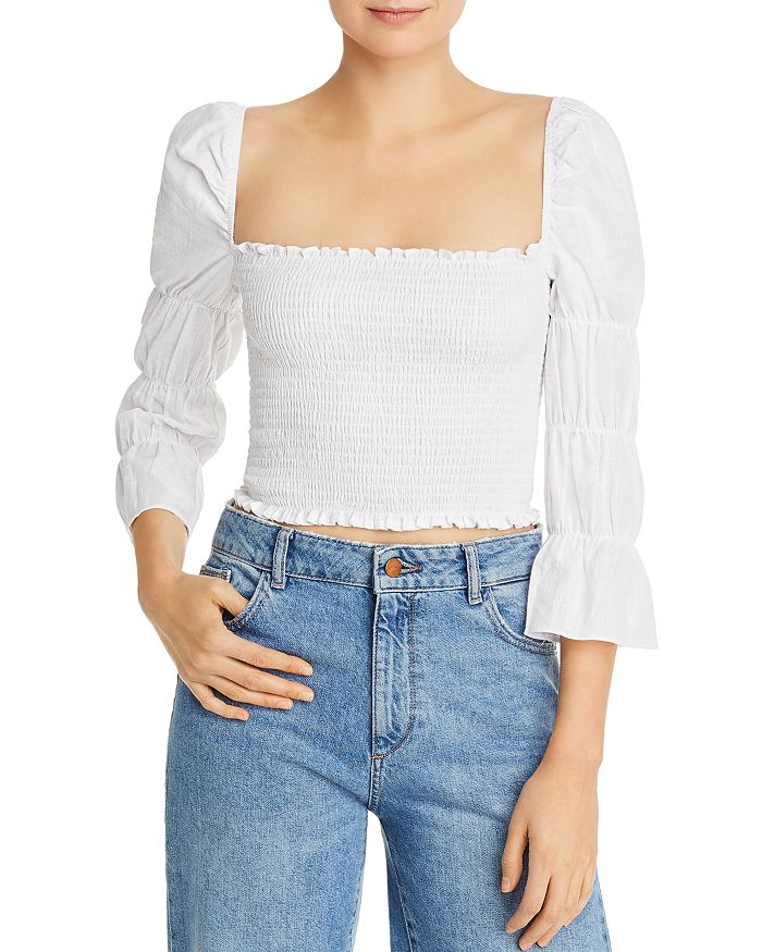 Aqua smocked sale tiered sleeve top