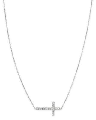 Bloomingdale's Fine Collection - Diamond Cross Necklace in 14K White Gold, 0.15 ct. t.w. - Exclusive