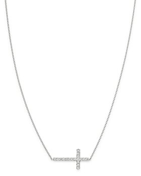 Bloomingdale's - Diamond Cross Necklace in 14K White Gold, 0.15 ct. t.w. - 100% Exclusive