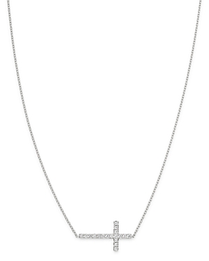 Bloomingdale's Diamond Cross Necklace in 14K White Gold, 0.15 ct. t.w. - 100% Exclusive