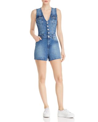 denim romper guess