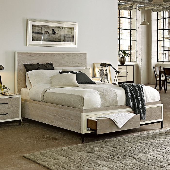 Shop Sparrow & Wren Morgan Queen Storage Bed In Parchment/gray