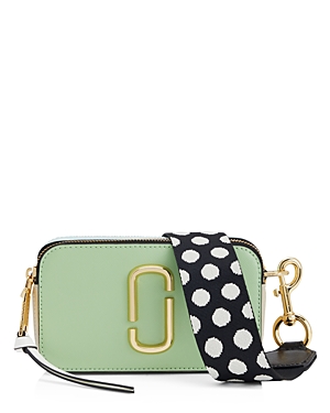 Marc Jacobs Snapshot Leather Crossbody Bag In Mint Multi/gold | ModeSens