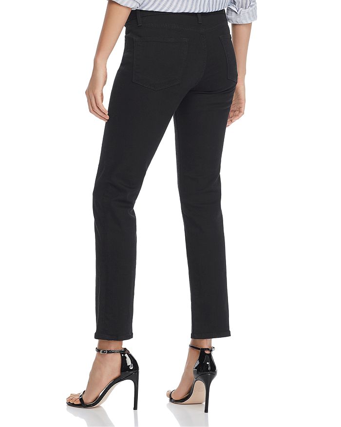 Shop Frame Le High Rise Straight Ankle Jeans In Film Noir