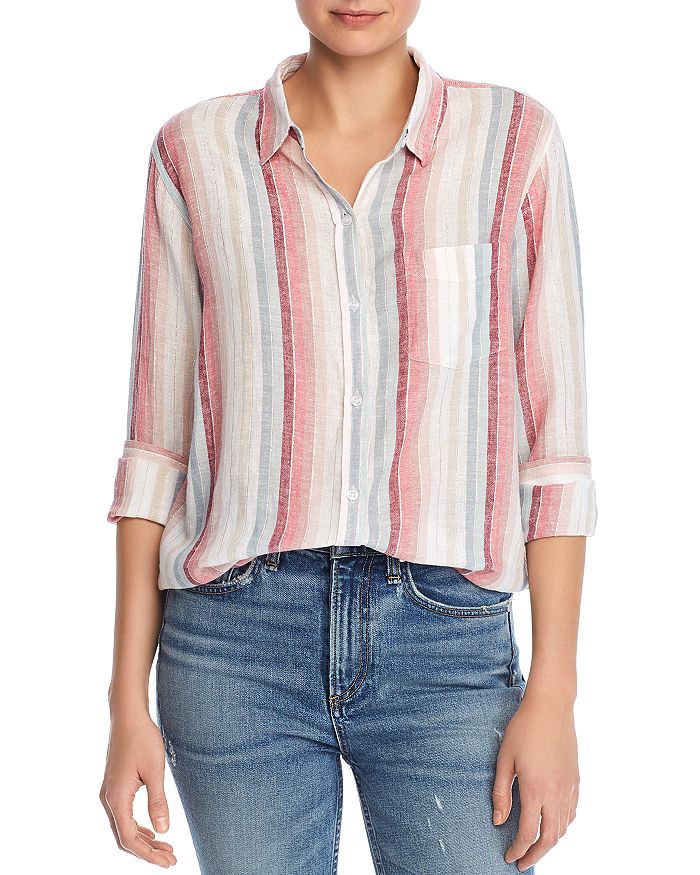 Rails Charli Metallic Striped Shirt In Tropic Stripe
