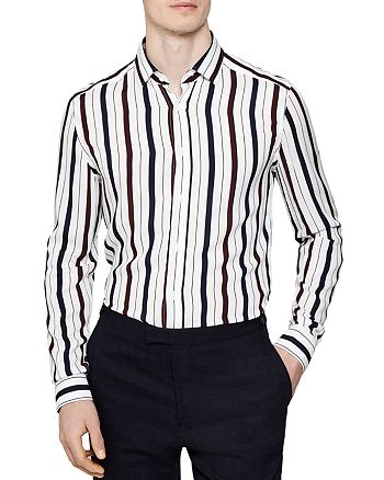 REISS Capaldi Striped Slim Fit Shirt | Bloomingdale's