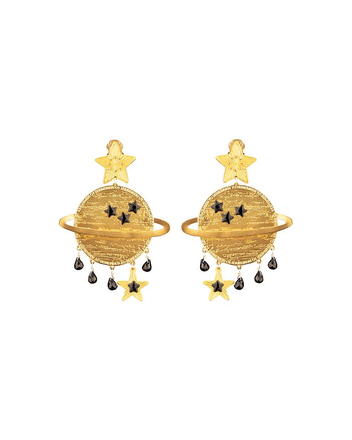 Mercedes Salazar Saturno Clip-on Earrings In Gold