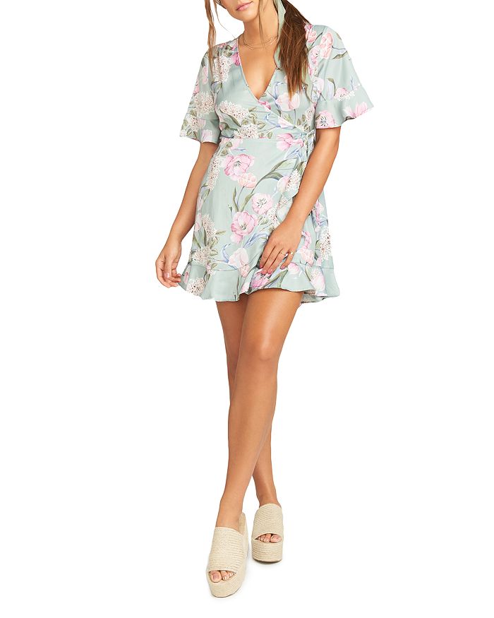 Show Me Your MuMu Evelyn Mini Wrap Dress Bloomingdale s